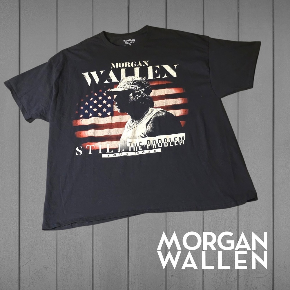 Morgan Wallen Mens Still The Problem Tour 2026 Graphic T-Shirt Black 3XL